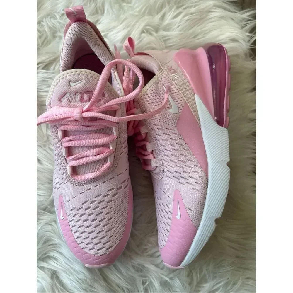 Nike Air Max 270 GS Pink Foam White Sneakers Size 7Y CV9645-600